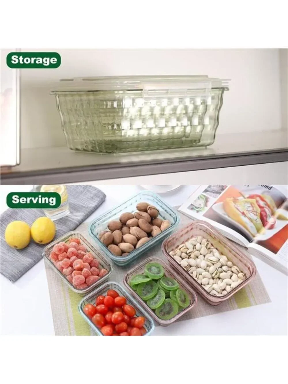 Food Storage Containers Set of 3 Meal Prep Salad Bowls BPA Free Pink To Go